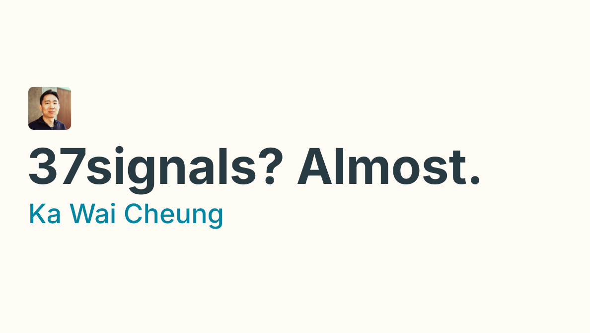 Thumbnail of 37signals? Almost. - Ka Wai Cheung