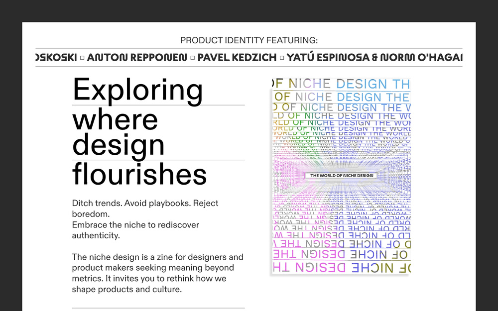 Thumbnail of The niche zine: Exploring where design flourishes