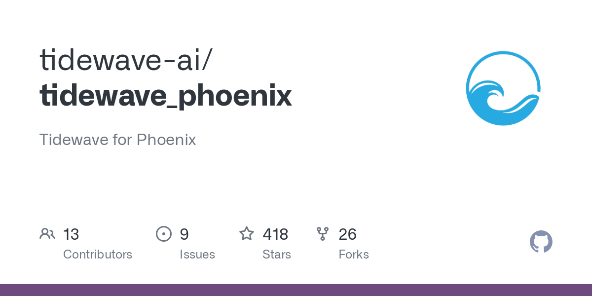 Thumbnail of GitHub - tidewave-ai/tidewave_phoenix: Tidewave for Phoenix