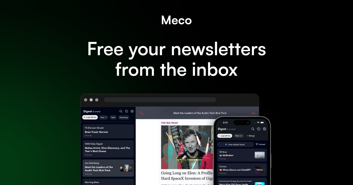 Thumbnail of Meco: The #1 newsletter reader | Declutter your inbox