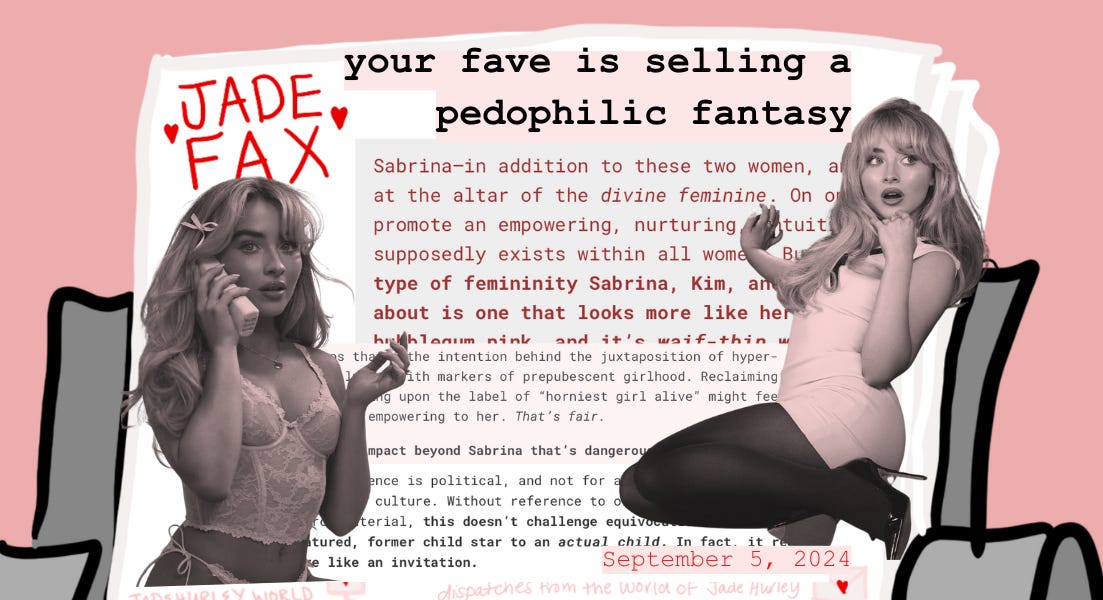 Thumbnail of your fave is selling a pedophilic fantasy