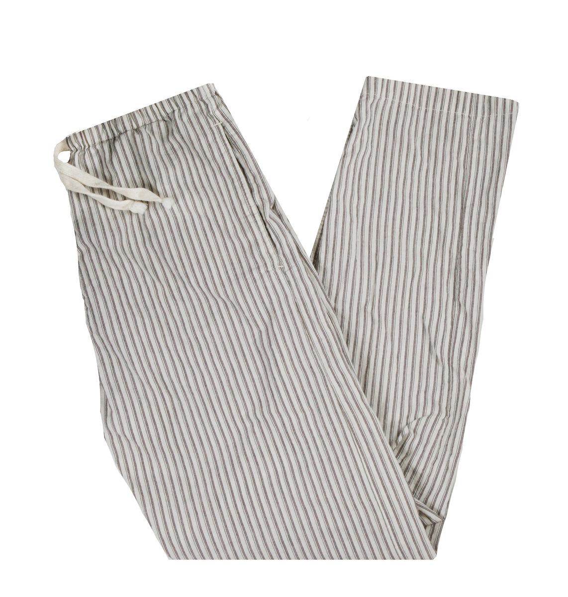 Thumbnail of Japanese natural striped linen/cotton drawstring lounge pants