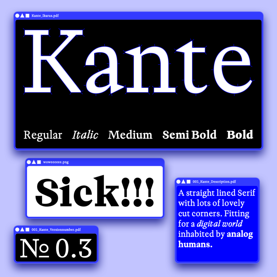 Thumbnail of Kante by Jakob Fangmeier - Future Fonts