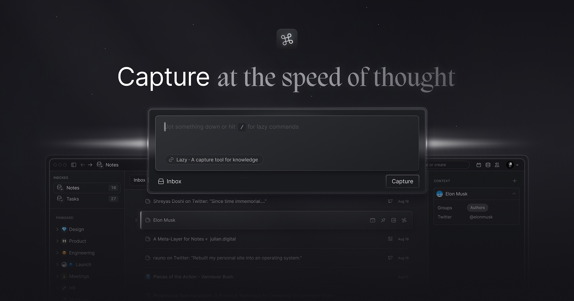Thumbnail of Lazy • A capture tool for knowledge