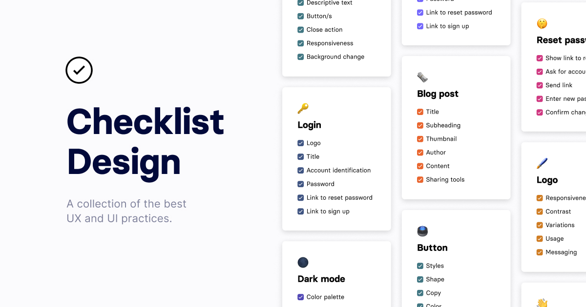 Thumbnail of Checklist Design - A collection of the best design practices.