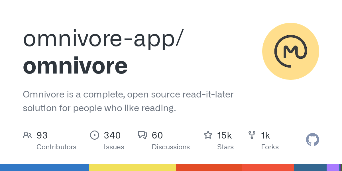 Thumbnail of GitHub - omnivore-app/omnivore: Omnivore is a complete, open source read-it-later solution for people who like reading.