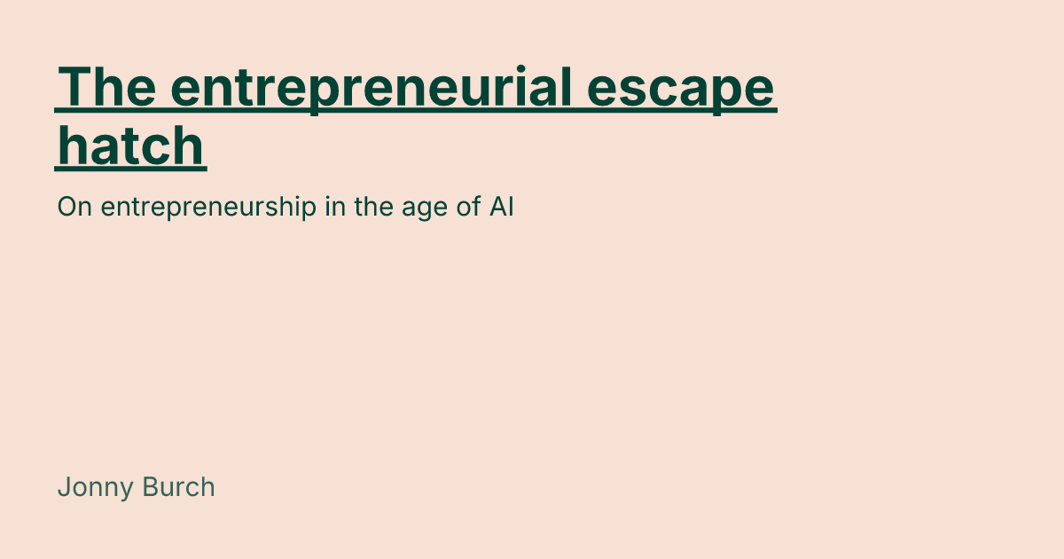 Thumbnail of The entrepreneurial escape hatch