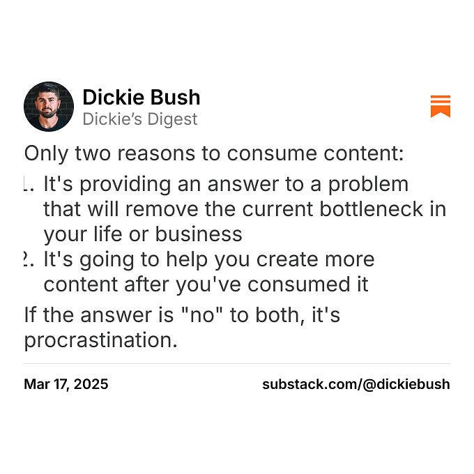 Thumbnail of Dickie Bush on Substack