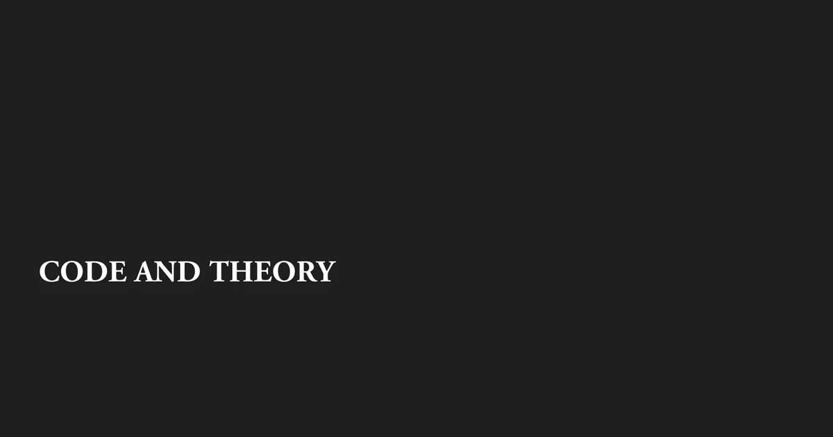Thumbnail of Code and Theory