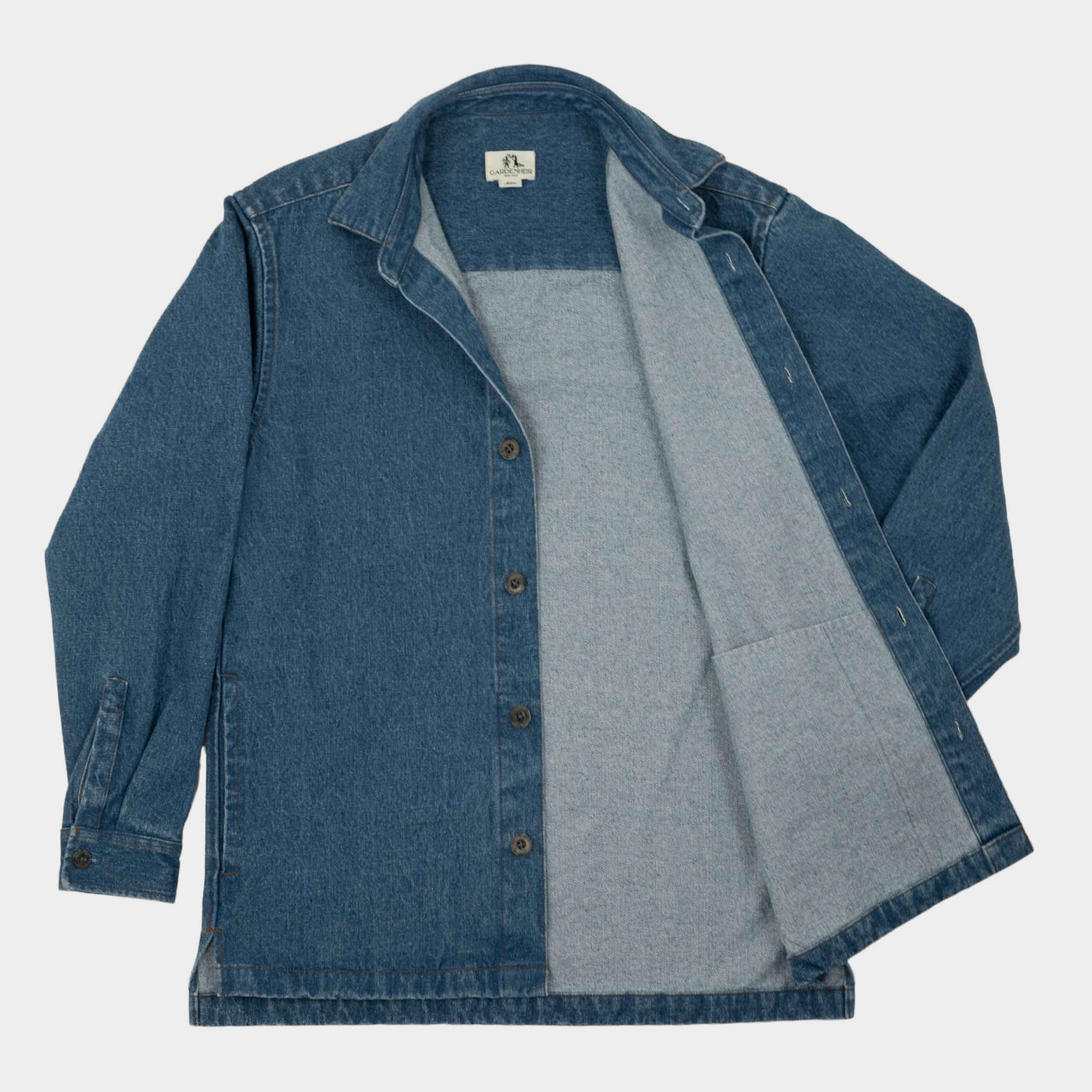Thumbnail of Japanese Denim Overshirt with Pockets in Dark Denim