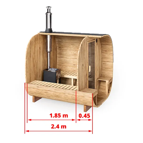Thumbnail of Cube Barrel Sauna I 2.4m for 4 Persons | with Terrace
