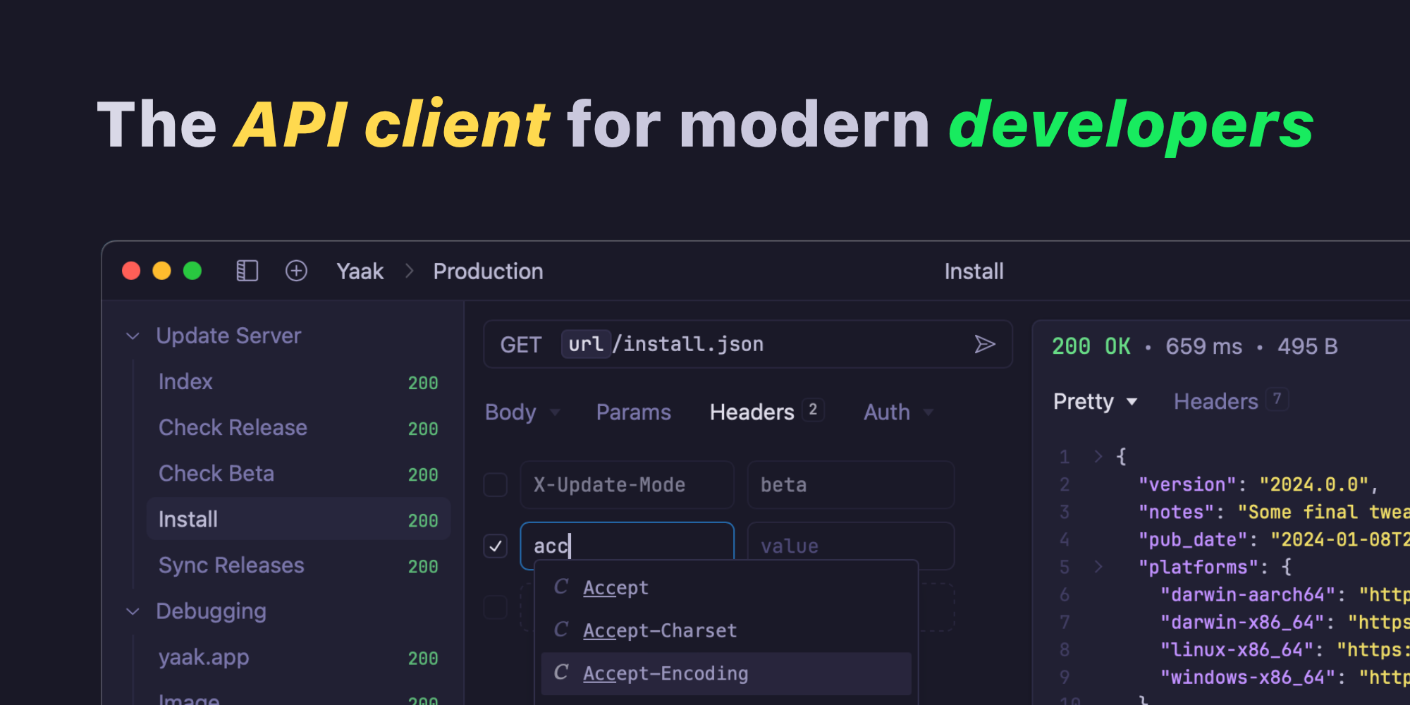 Thumbnail of Yaak – The API client for modern developers