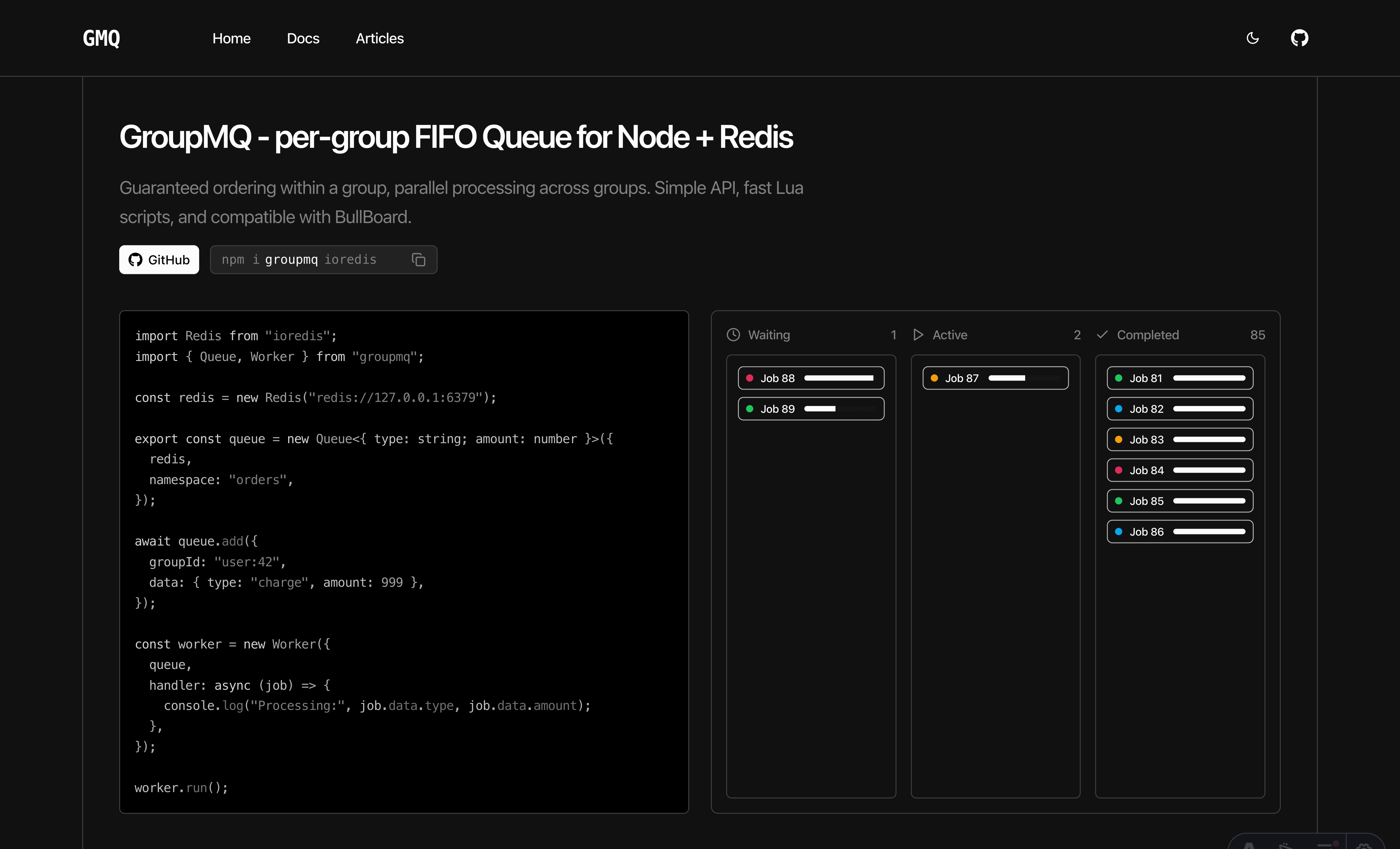 Thumbnail of GroupMQ - Per-Group FIFO Queue for Node + Redis | GroupMQ
