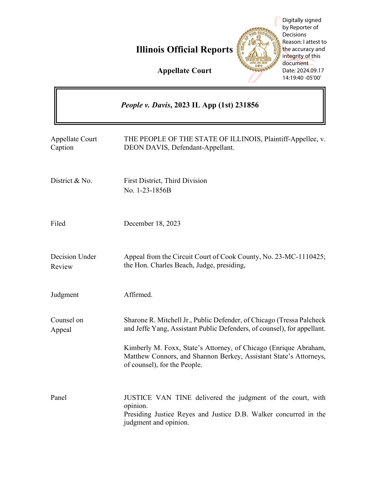 Thumbnail of People v. Davis