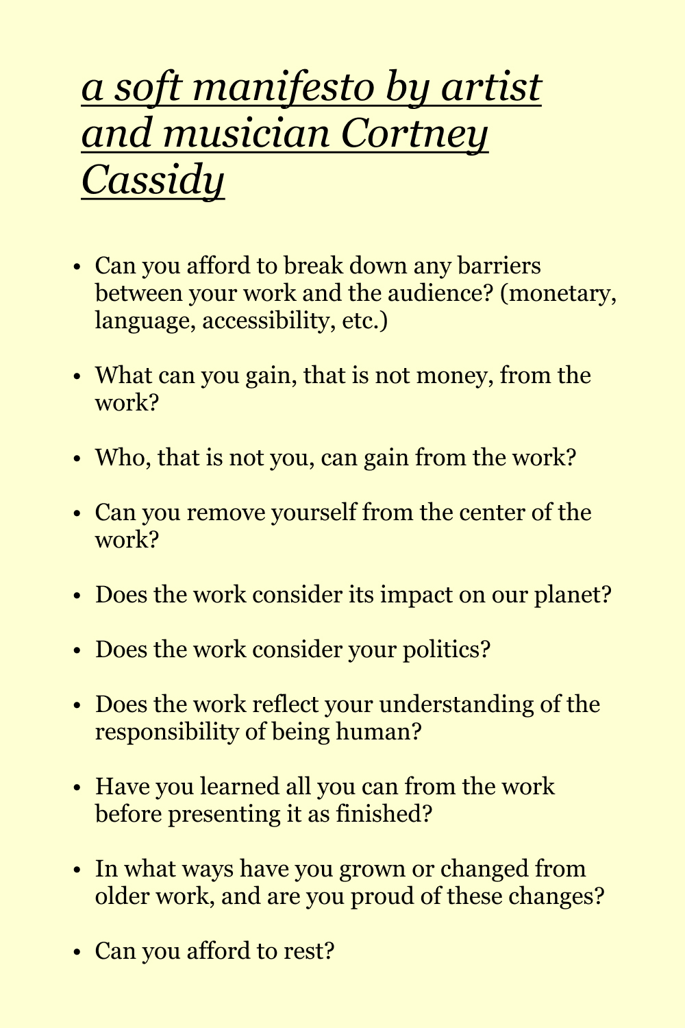 Thumbnail of Creative manifestos for artists and makers