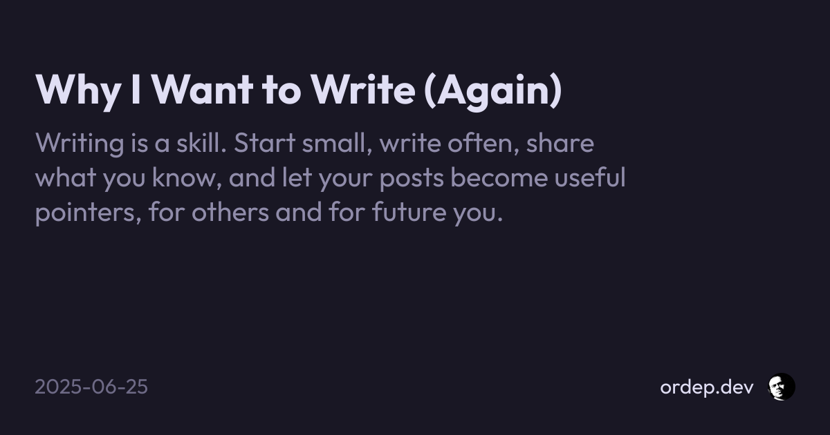 Thumbnail of Why I Want to Write (Again)