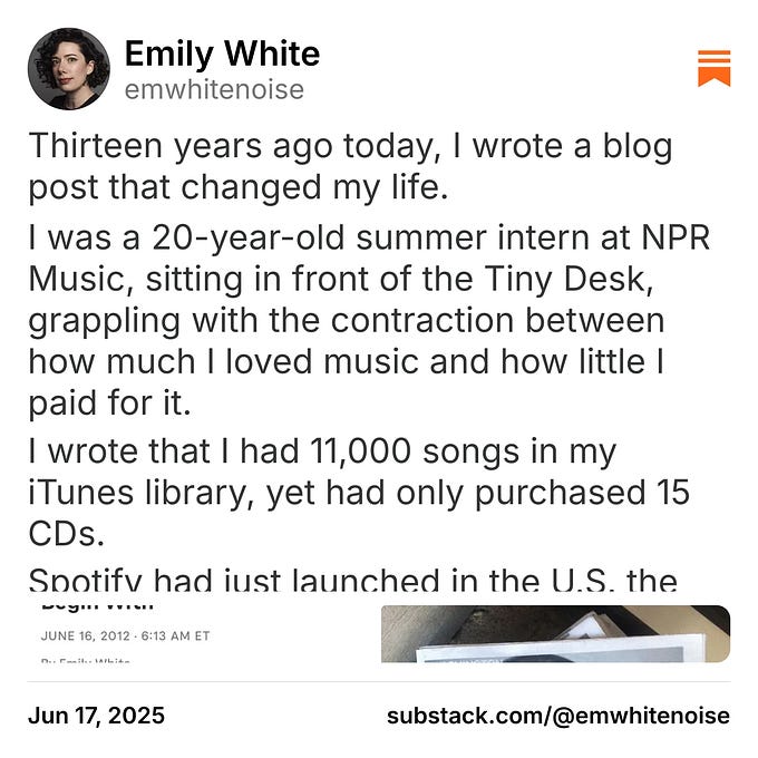 Thumbnail of Emily White on Substack