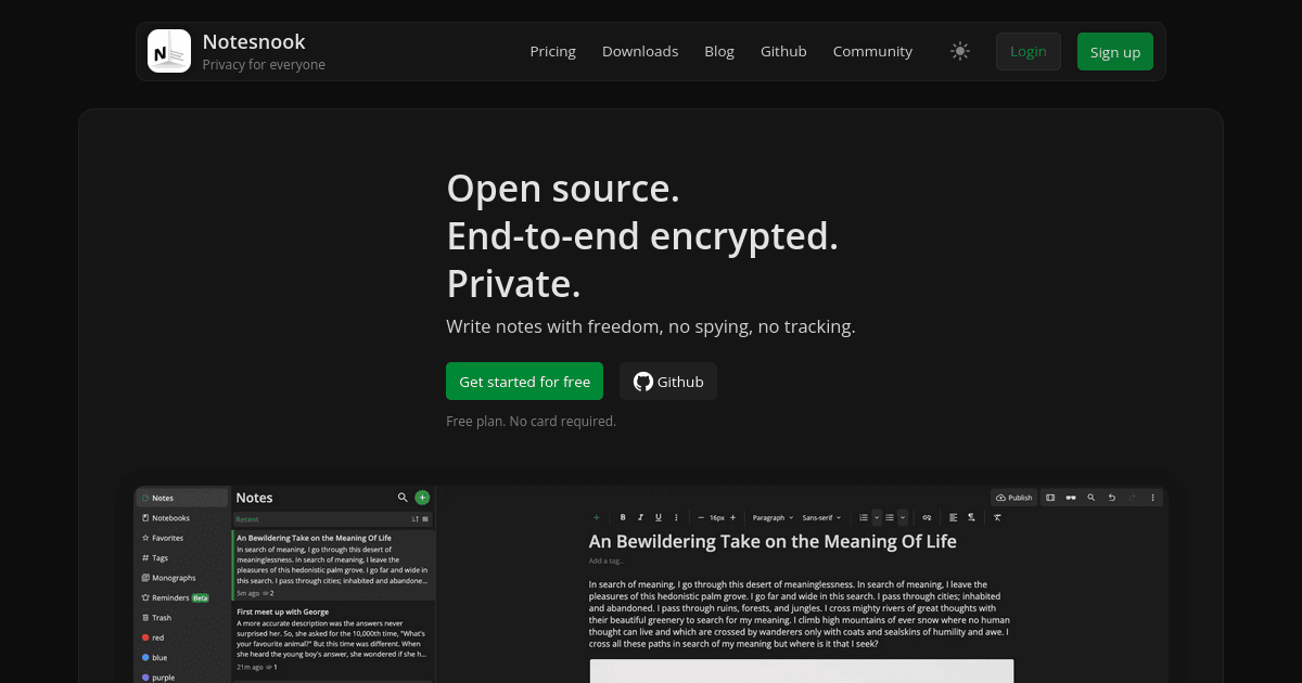 Thumbnail of Notesnook | Open source & zero knowledge private note taking app
