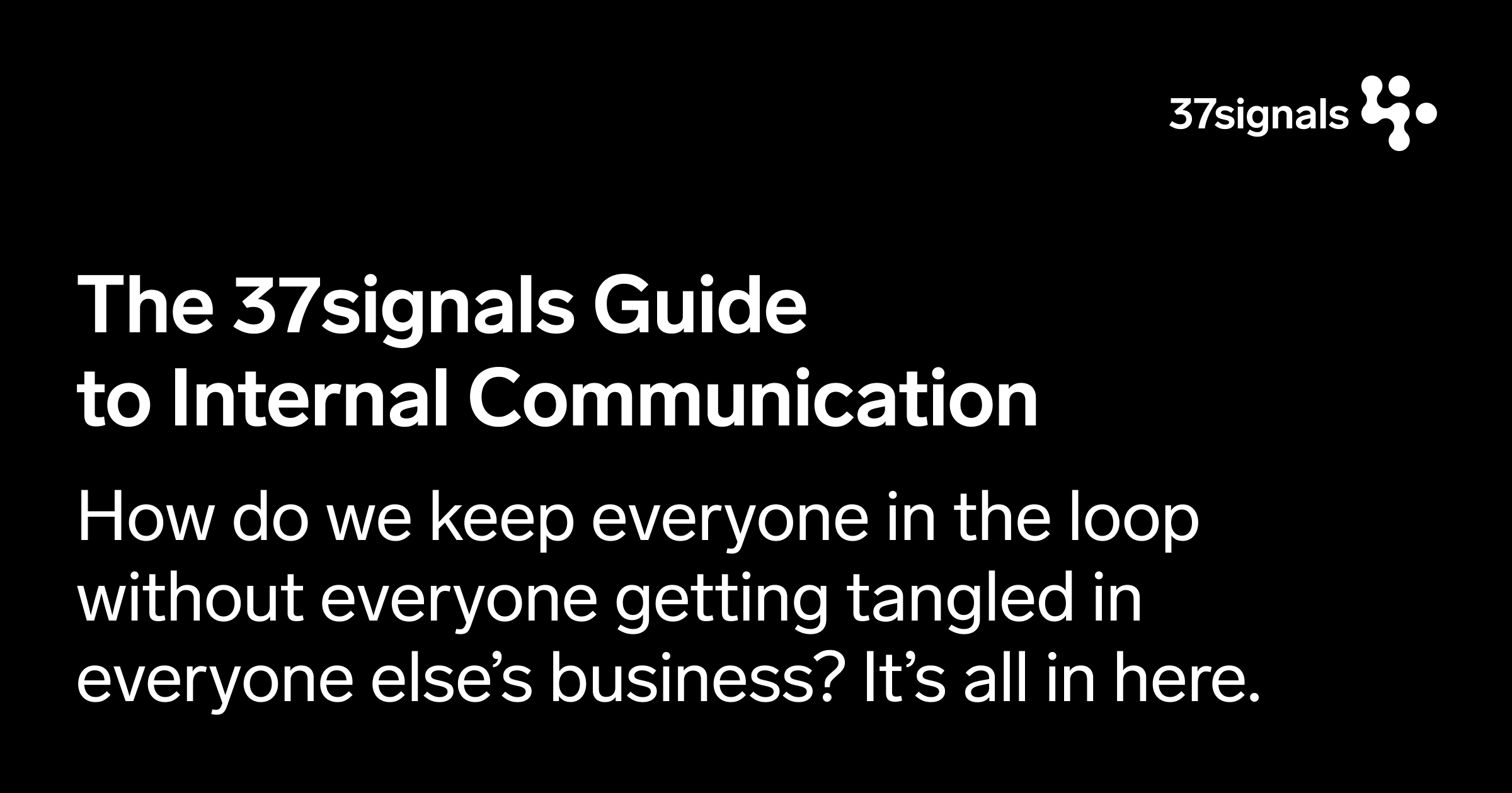 Thumbnail of The 37signals Guide to Internal Communication