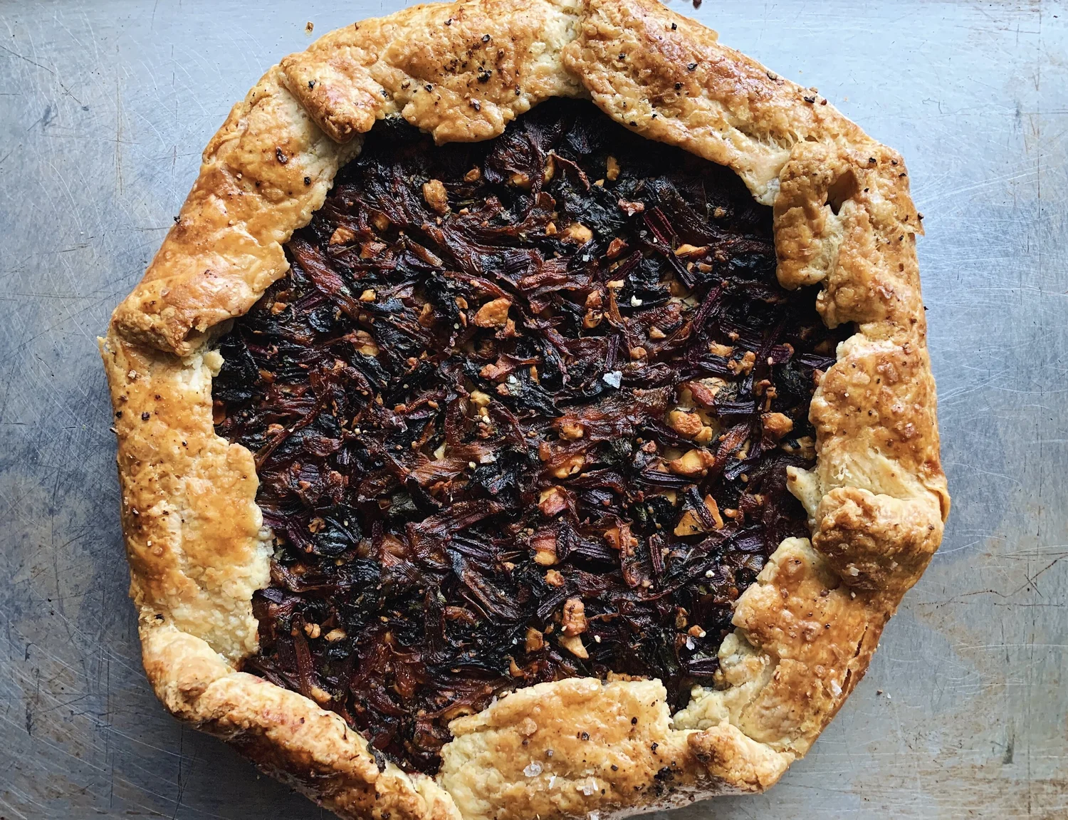 Thumbnail of Beet Green, Onion, and Feta Galette — Polina Chesnakova