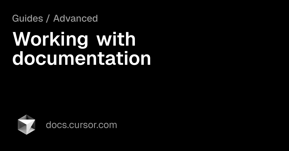 Thumbnail of Cursor – Working with Documentation