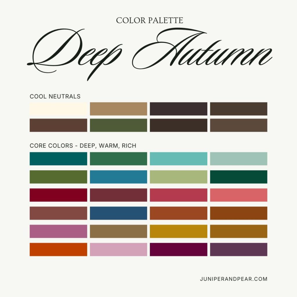 Thumbnail of Deep Autumn Color Palette: A Complete Guide to Finding and Styling Your Season - Juniper and Pear