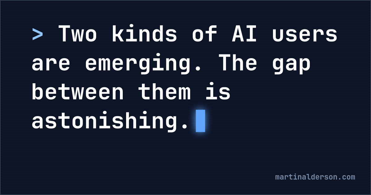 Thumbnail of Two Kinds of AI Users Are Emerging. The Gap Between Them Is Astonishing.