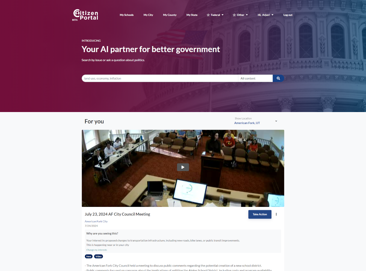 Thumbnail of CitizenPortal.ai - for Informed Citizens