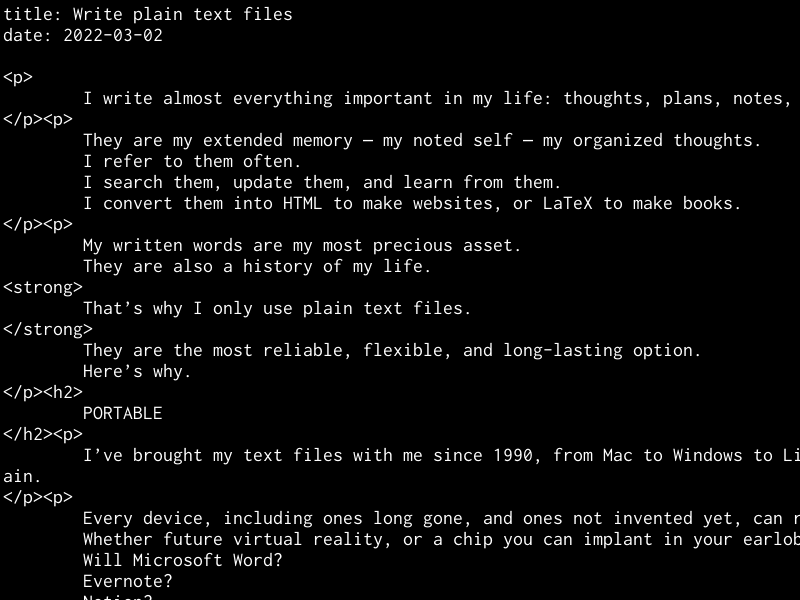 Thumbnail of Write plain text files | Derek Sivers