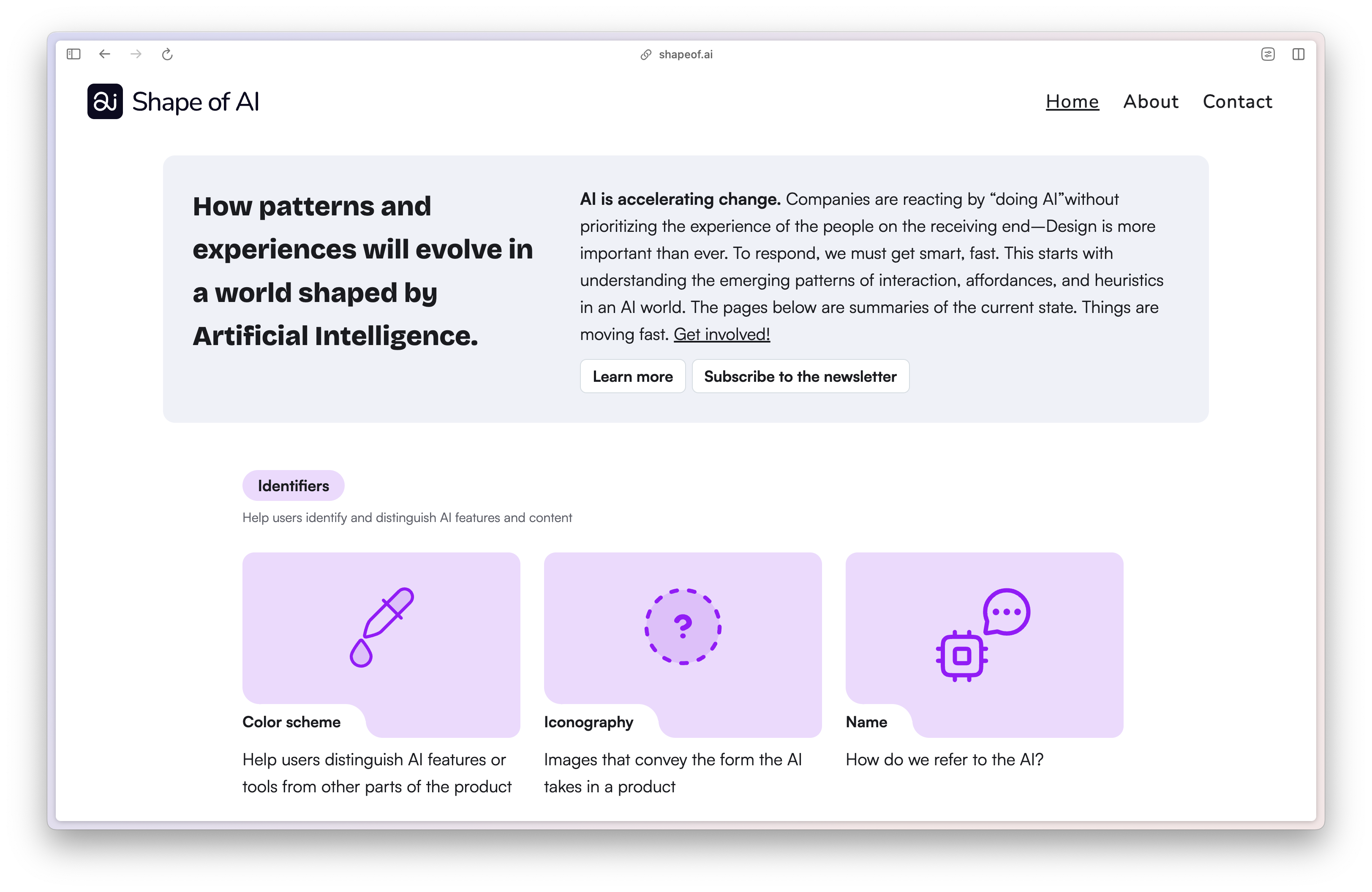 Thumbnail of The Shape of AI | UX Patterns for Artificial Intelligence Design