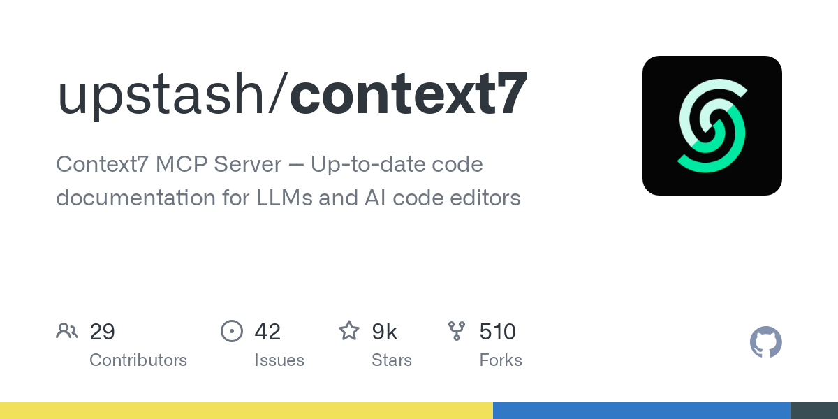 Thumbnail of GitHub - upstash/context7: Context7 MCP Server -- Up-to-date code documentation for LLMs and AI code editors