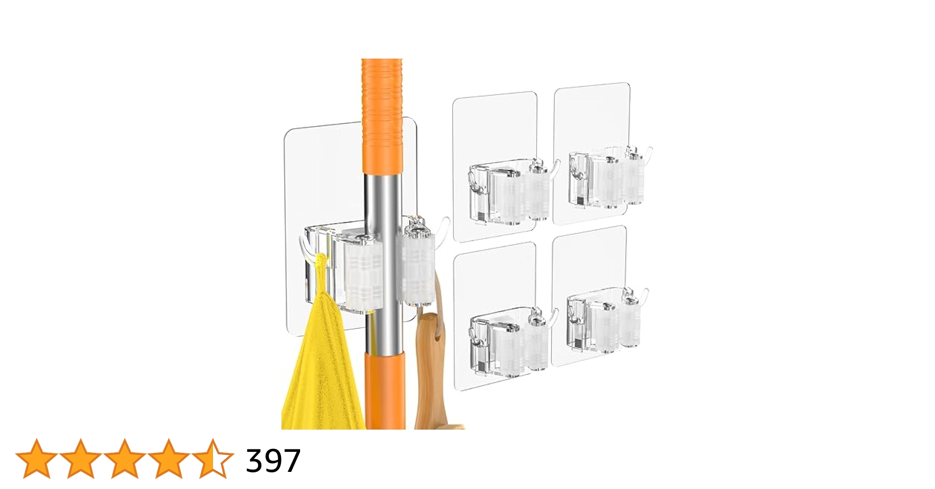 Thumbnail of Batur Broom Holder Wall Mount, 4 Pack New Version Adhesive Mop and Broom Holder Wall Mount, Super Anti-Slip Broom Hanger Mop Organizer Wall Hanging for Bathroom, Kitchen, Laundry Room