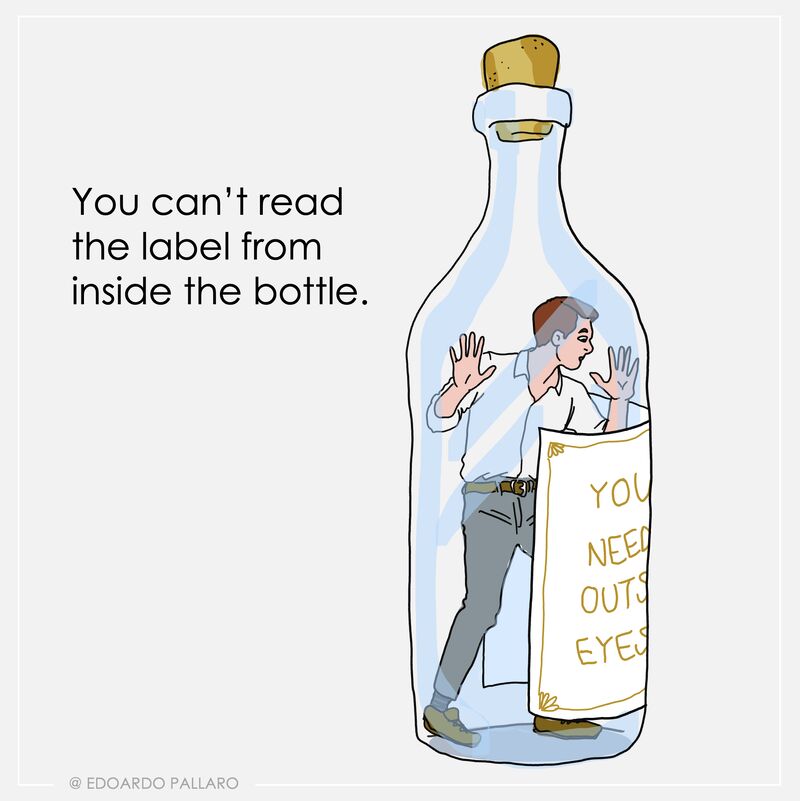 Thumbnail of “You can't read the label from inside the bottle.” - Google Search