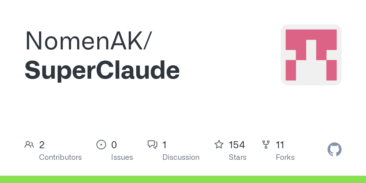 Thumbnail of GitHub - NomenAK/SuperClaude