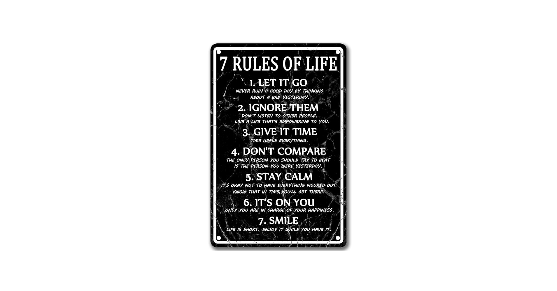 Thumbnail of Motivational Quotes Metal Tin Sign 7 Rules Of Life Wall Art For Men Motivational Poster Read Signs Inspirational Posters For Classroom High School Motivational Posters For Bedroom Boys Room Home