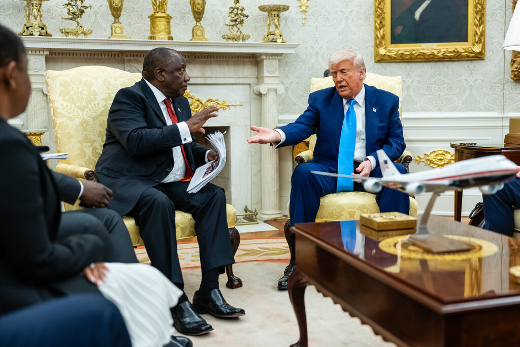 Thumbnail of Trump Lectures South African President in Televised Oval Office Confrontation
