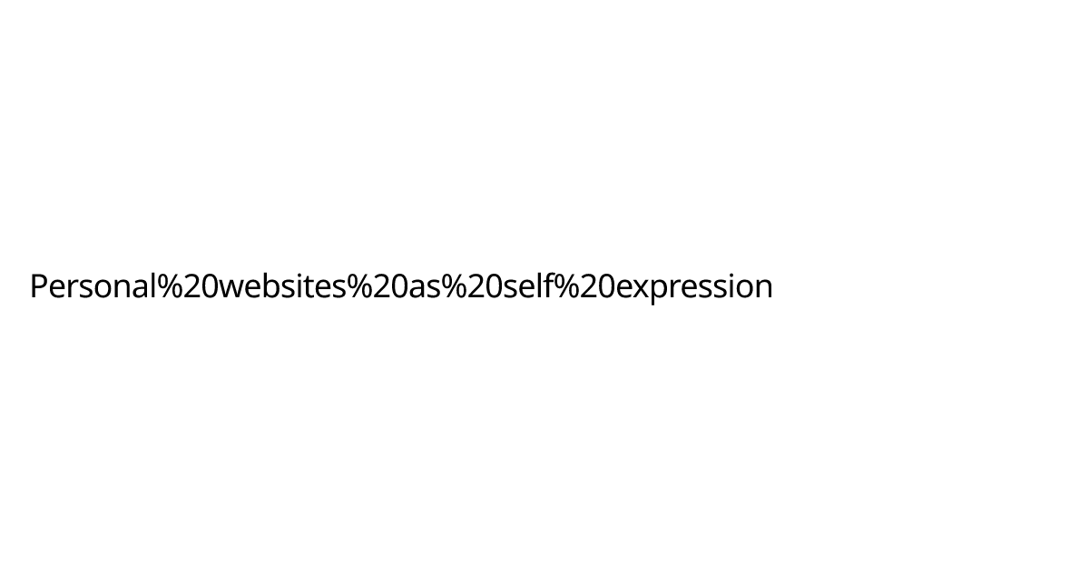Thumbnail of Personal websites as self expression