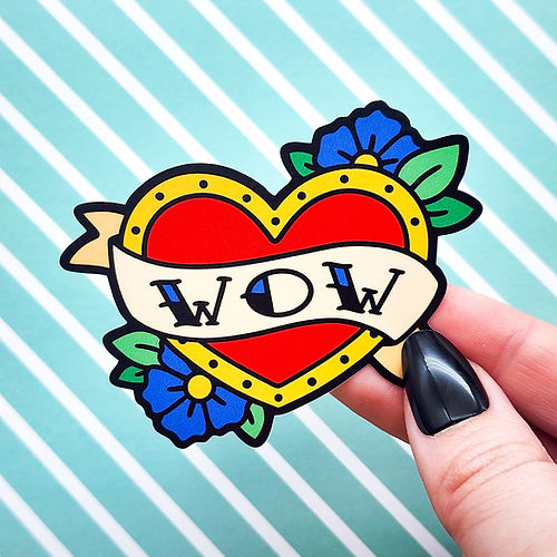 Thumbnail of American Trad Heart Vinyl Sticker | Toku Arts