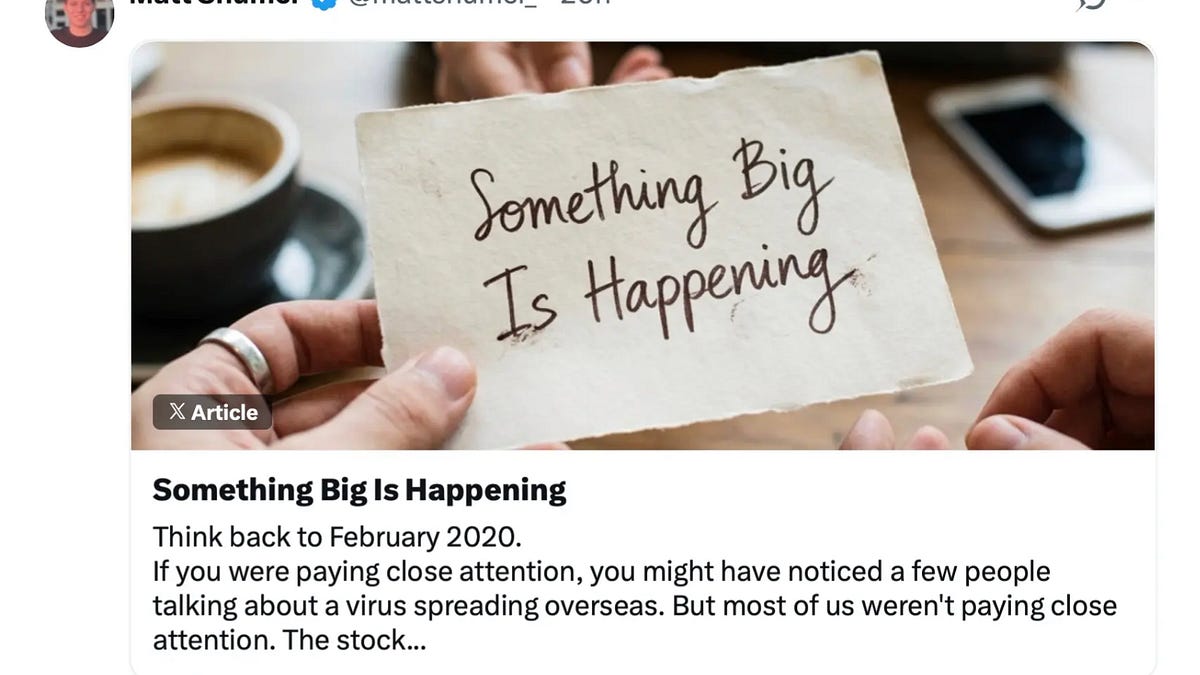 Thumbnail of About that Matt Shumer post that has nearly 50 million views