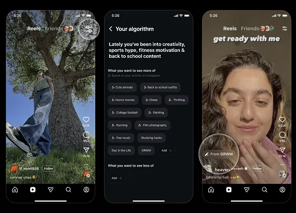 Thumbnail of Instagram Tests Reels Algorithm Control Options