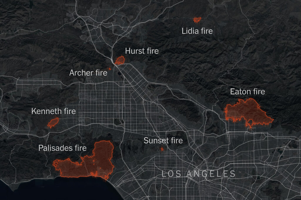 Thumbnail of Maps: Tracking Southern California Wildfires