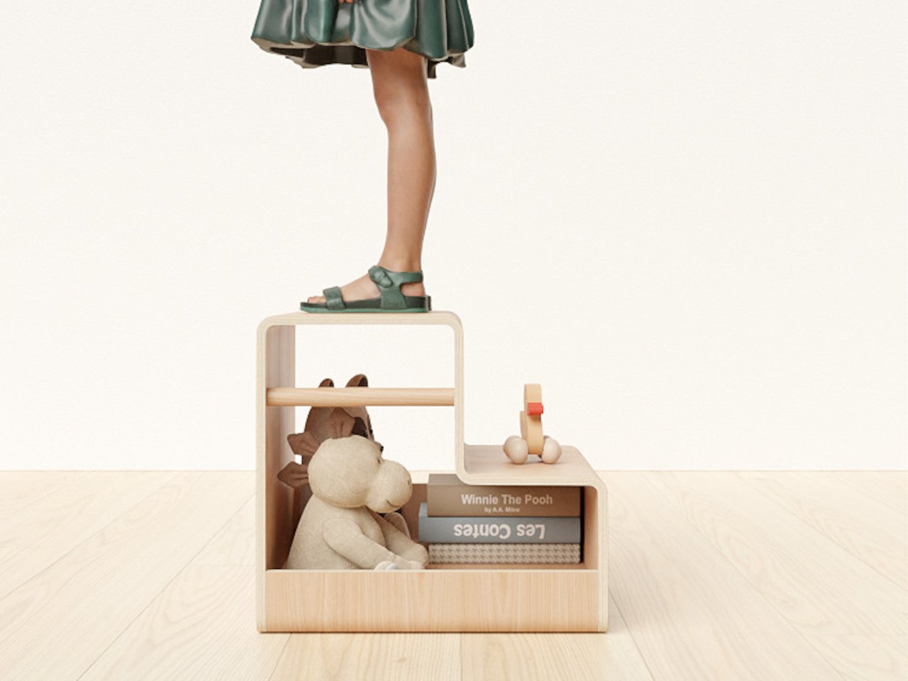 Thumbnail of Totto Step Stool Concept Blends Montessori Principles with Playful Design - Yanko Design