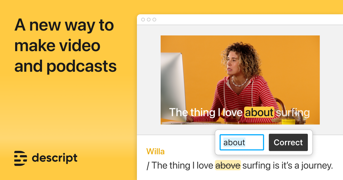 Thumbnail of Descript | All-in-one video & podcast editing, easy as a doc.