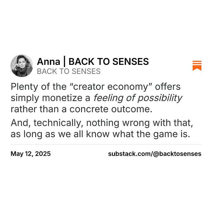 Thumbnail of Anna | BACK TO SENSES on Substack