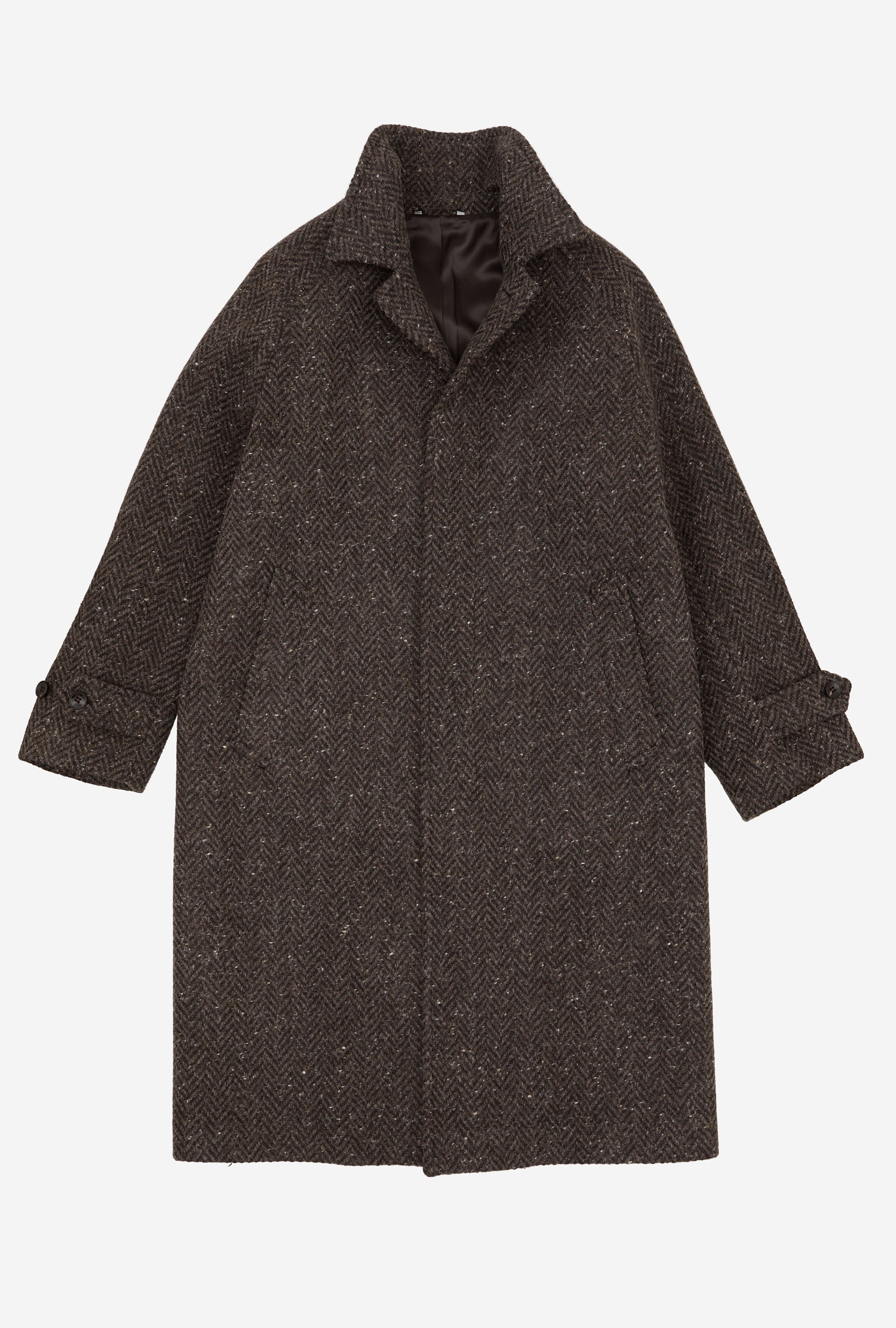 Thumbnail of Raglan Sleeve Overcoat Wool Brown Herringbone