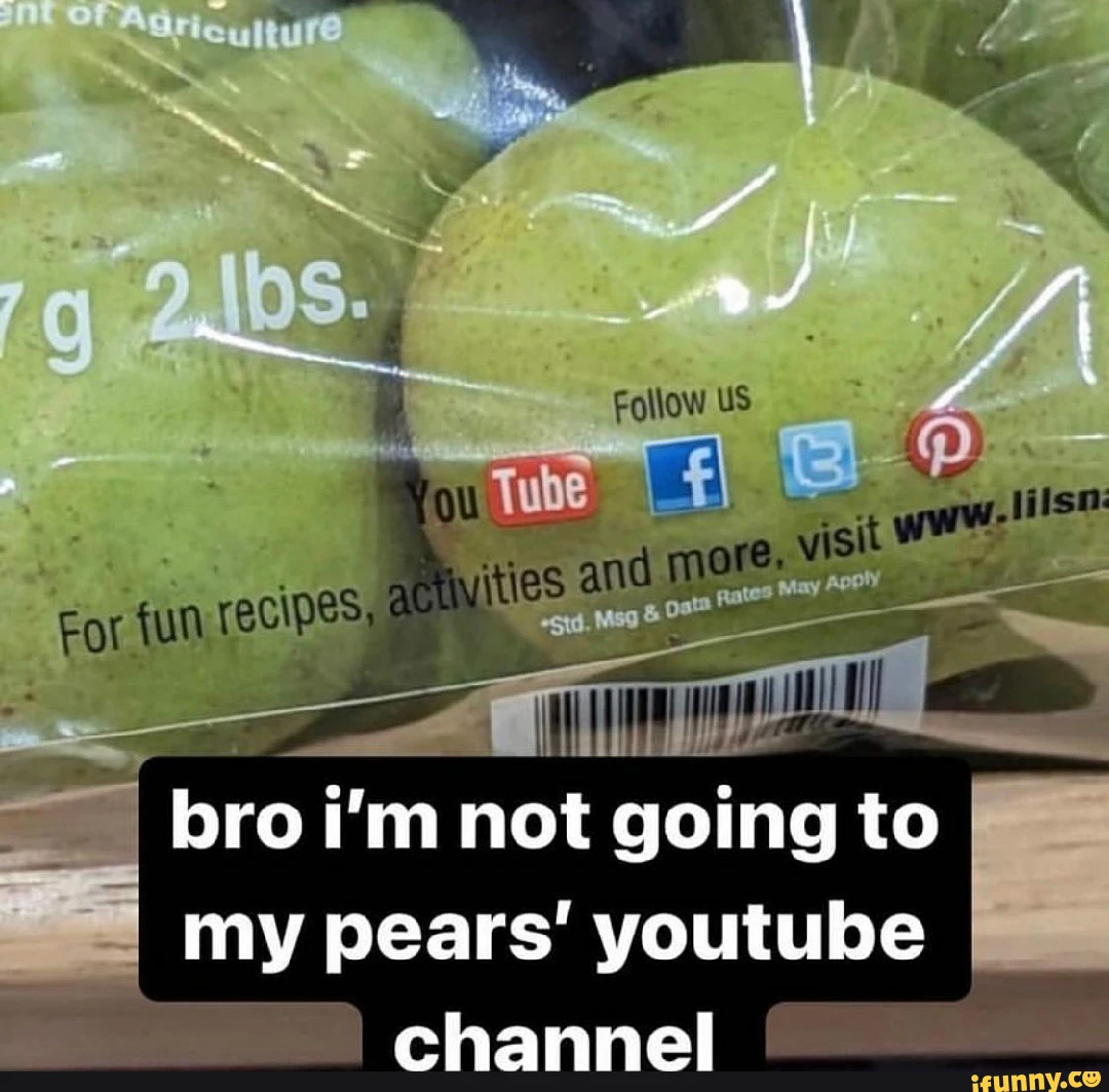 Thumbnail of Bro i'm not going to my pears' youtube I channel - iFunny