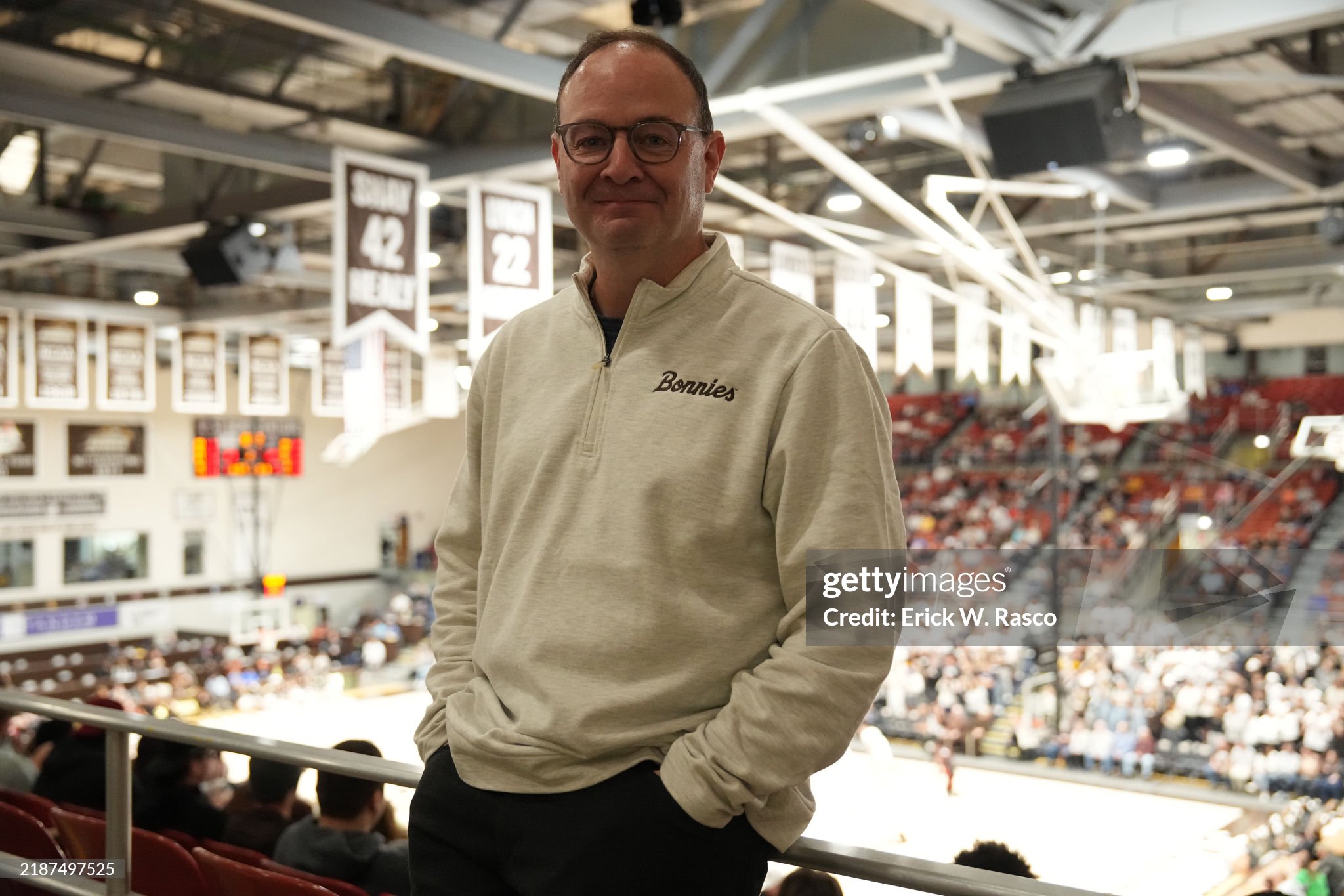 Thumbnail of St. Bonaventure General Manager Adrian Wojnarowski in action during a...