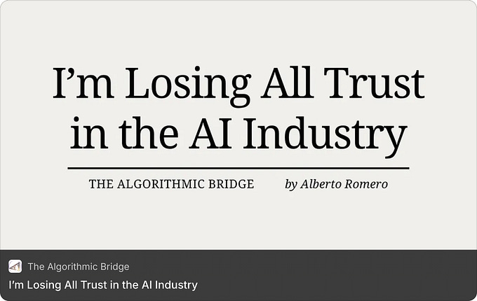 Thumbnail of Alberto Romero on Substack