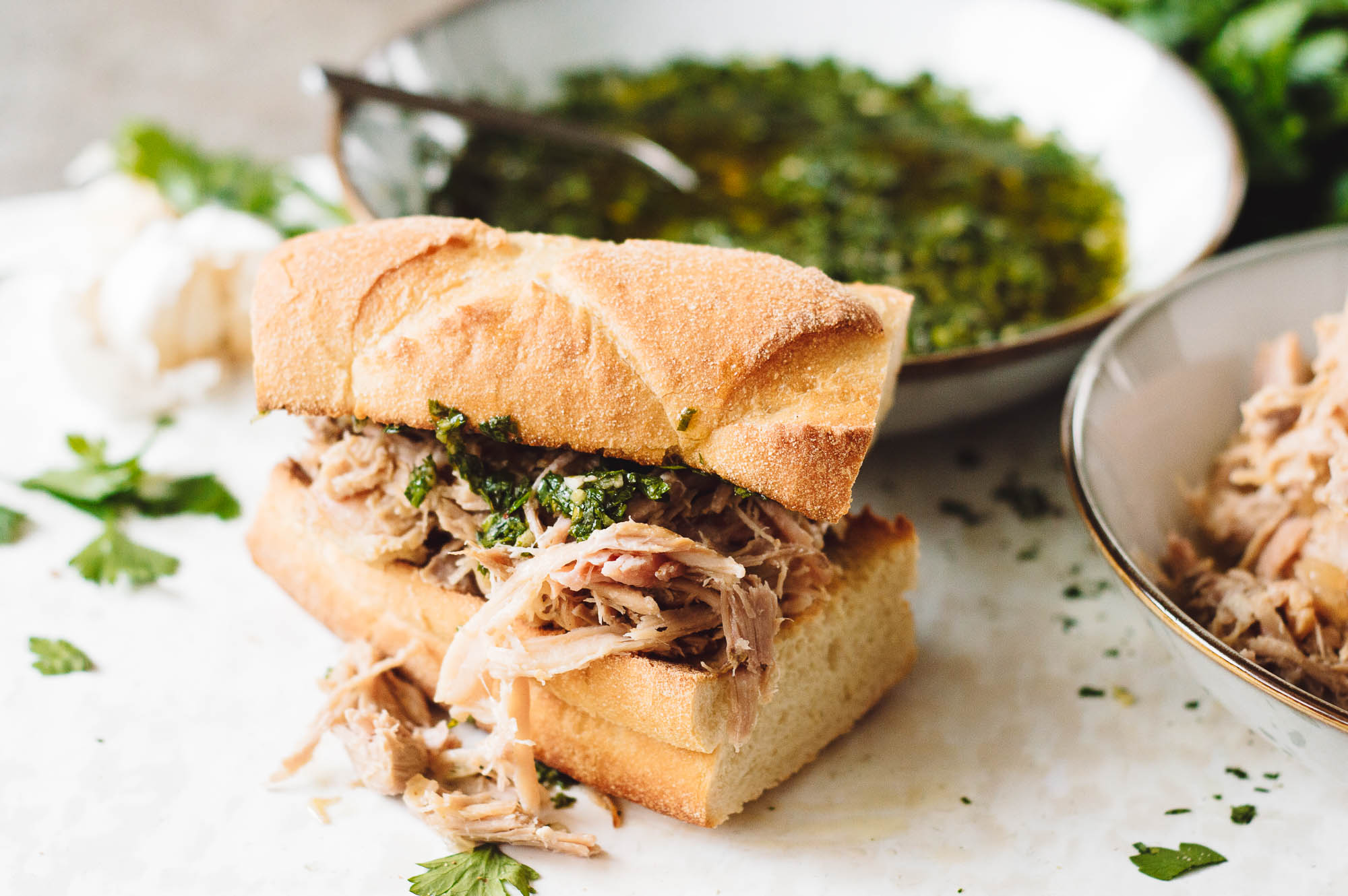 Thumbnail of Slow Cooker Chimichurri Pork Sandwiches - Savor Simple Blog