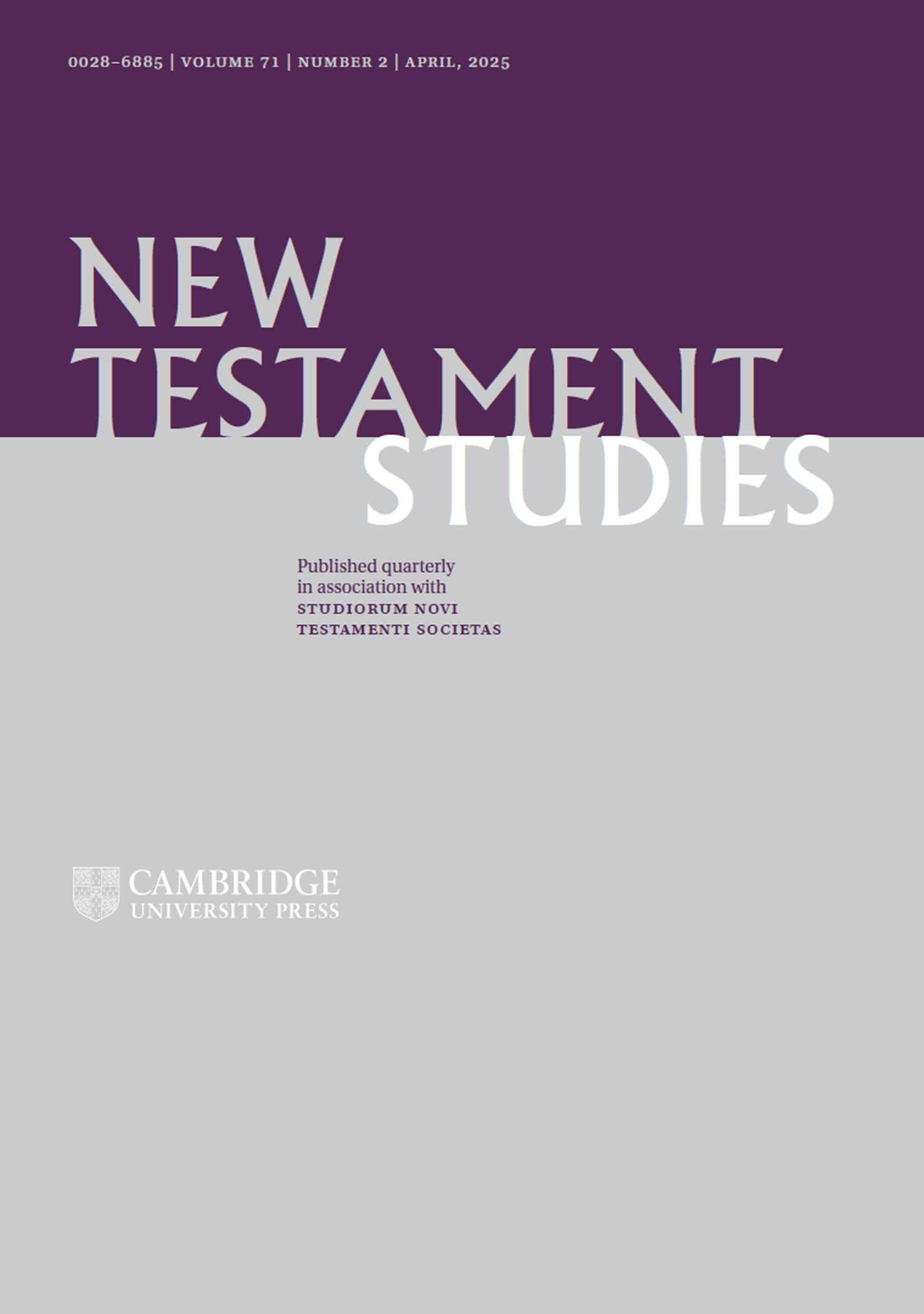 Thumbnail of Paul's Allusive Reasoning in 1 Corinthians 11.7–12 | New Testament Studies | Cambridge Core